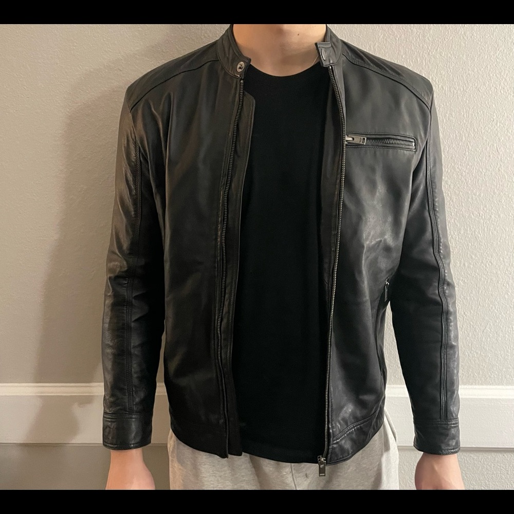 Selected Homme Leather Jacket - Picture 1 of 5